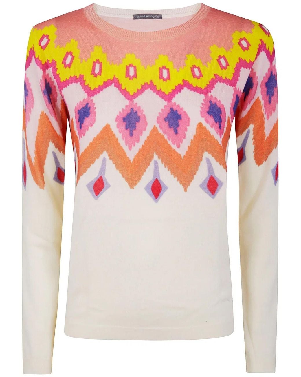 In bed with You Pink Boatneck Printed Jumper