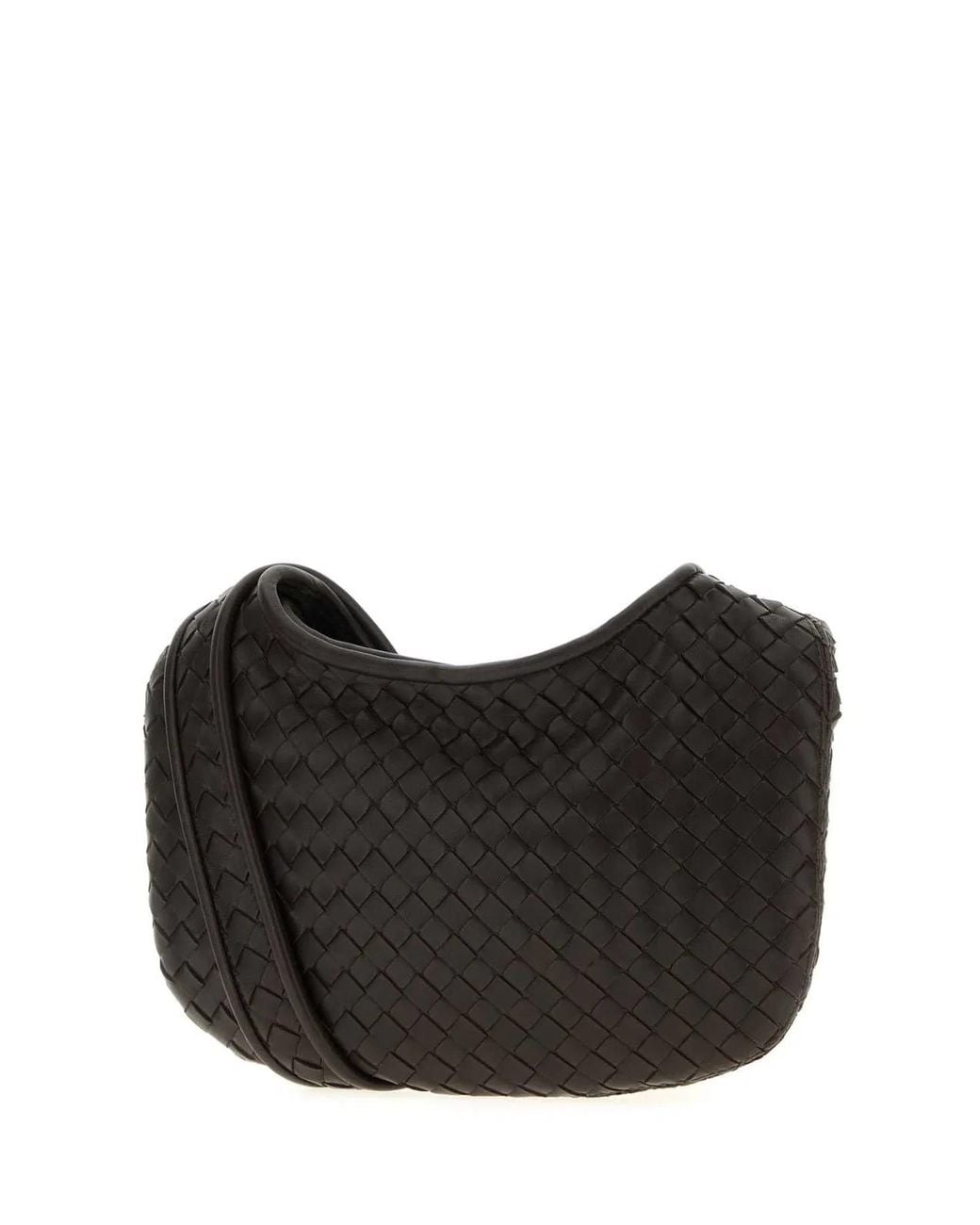 Bottega Veneta Black Dark Leather Small Veneto Crossbody Bag for men