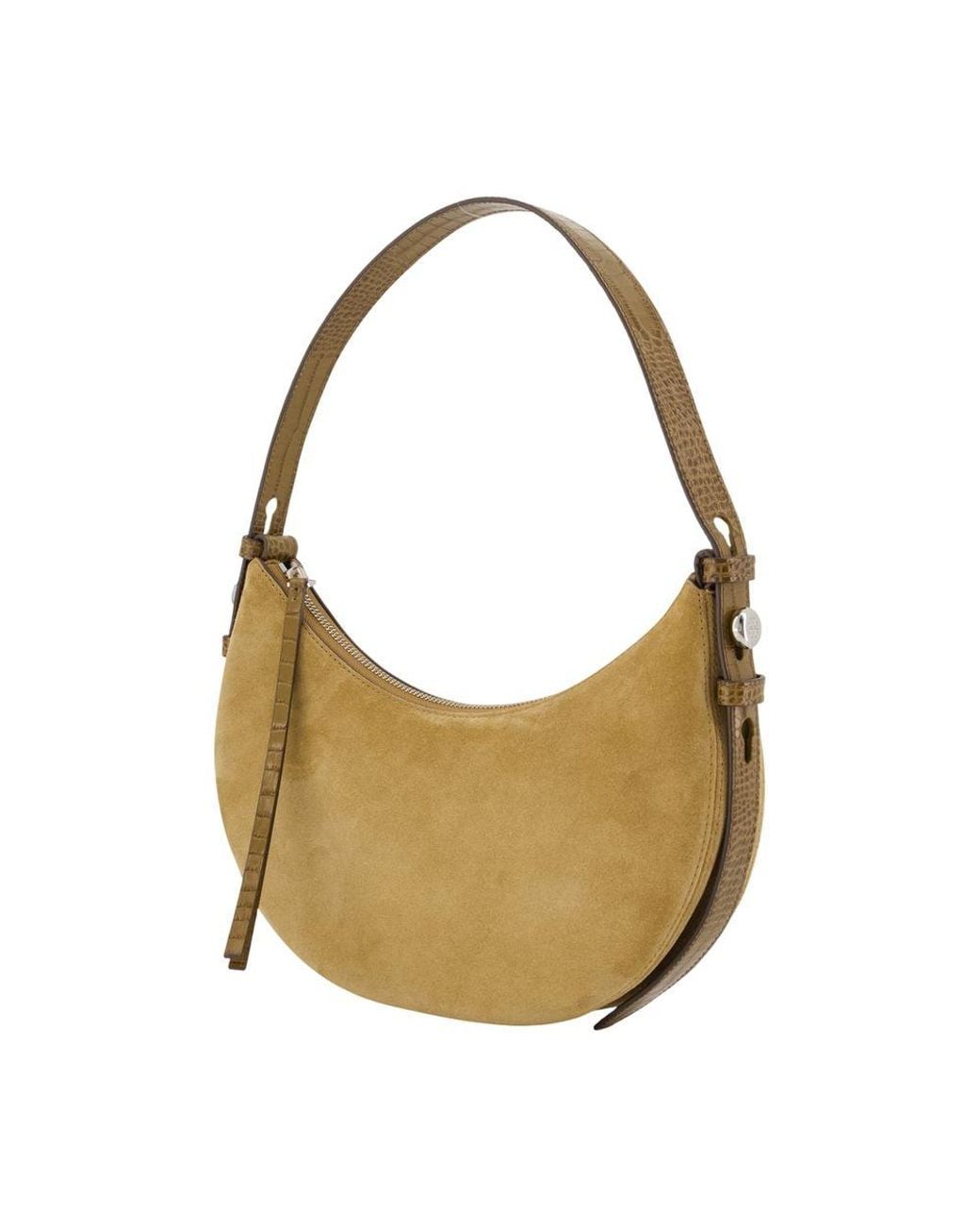 Tory Burch Brown Romy Suede Crescent Shoulder Bag