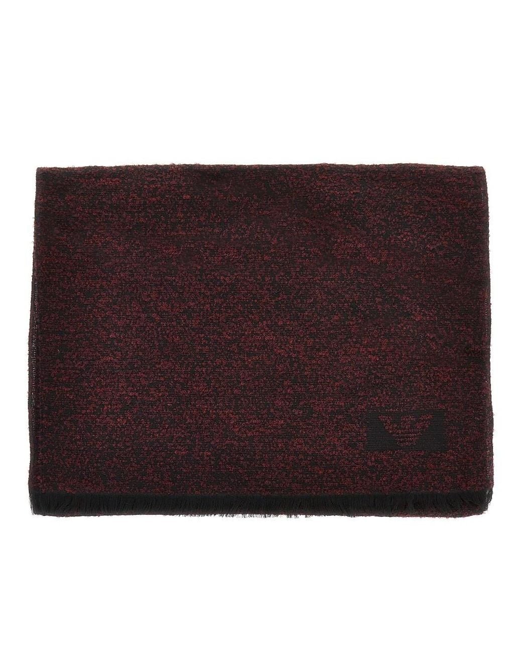 Emporio Armani Brown Bouclé Wool Blend Scarf for men