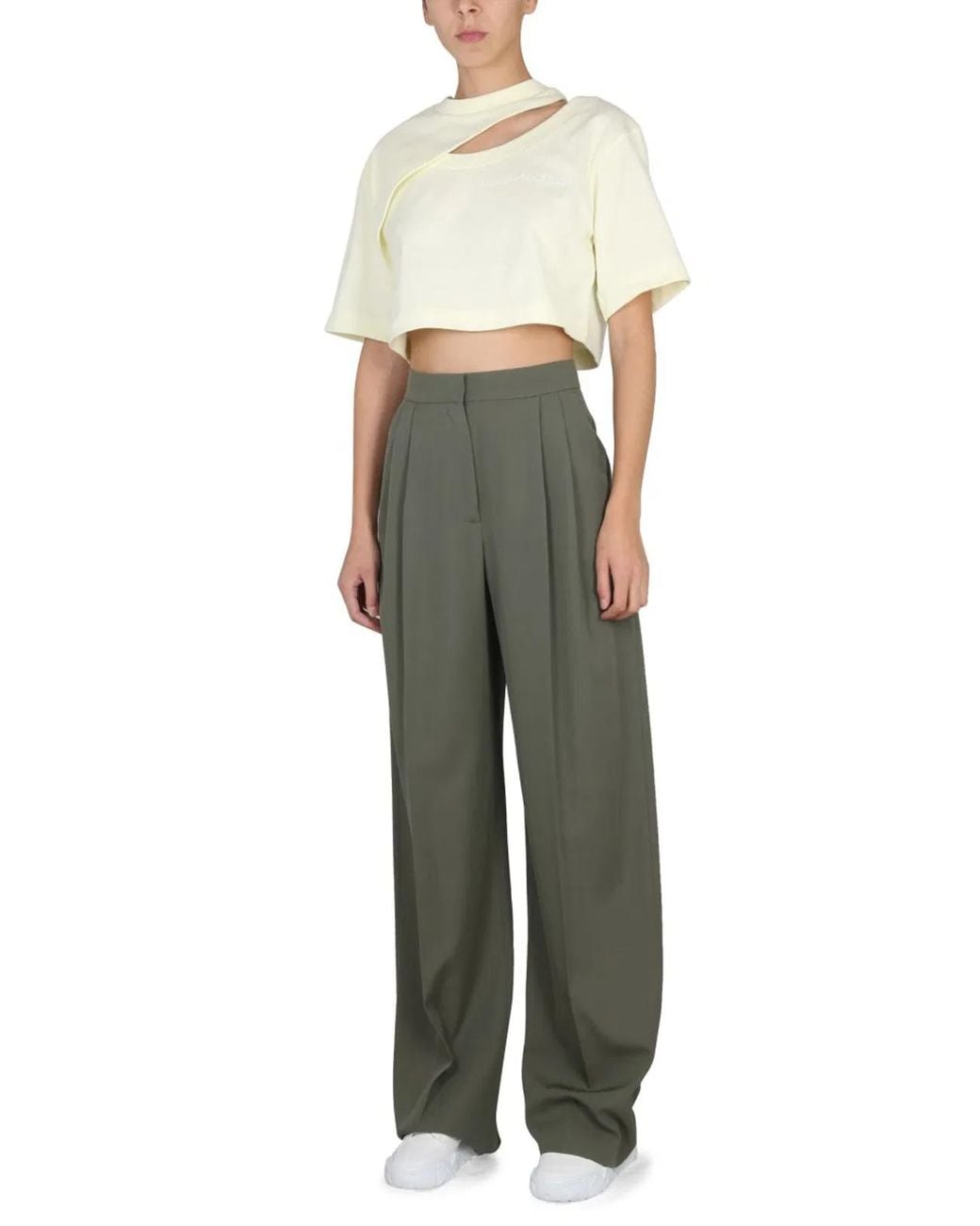 McQueen Green Wide Leg Pants