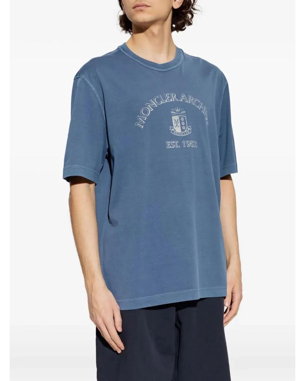 Moncler Blue Ss T-Shirt for men