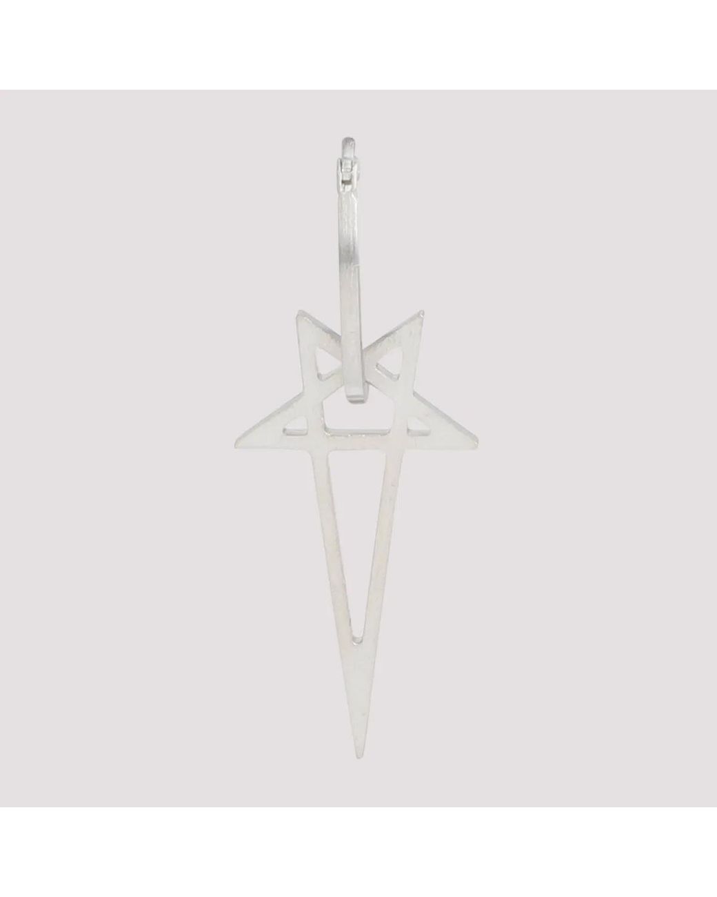 Rick Owens White Pentagram Earring for men