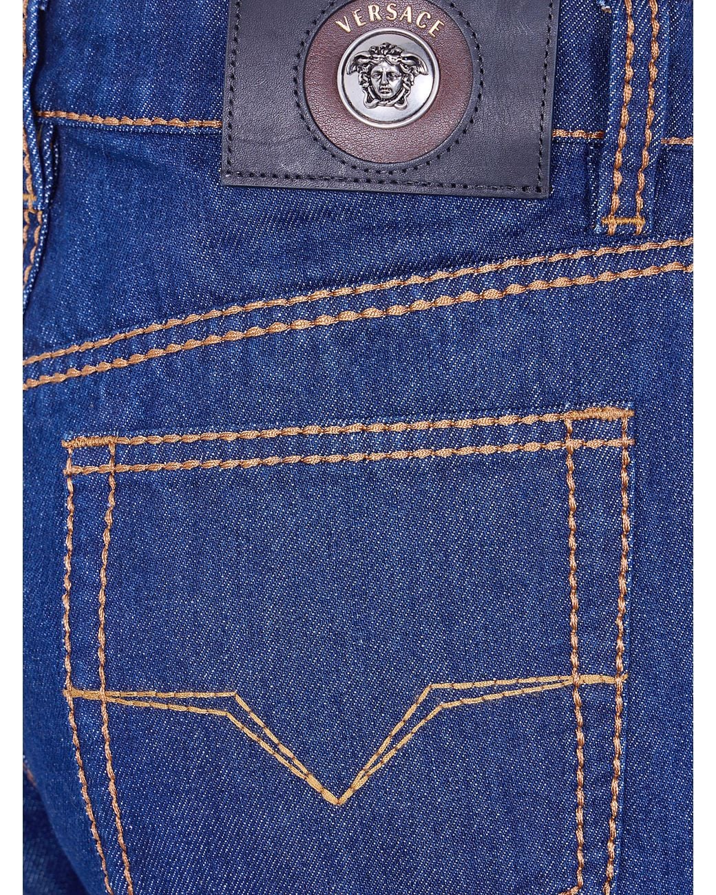Versace Blue Cotton Denim Jeans With Medusa Detail