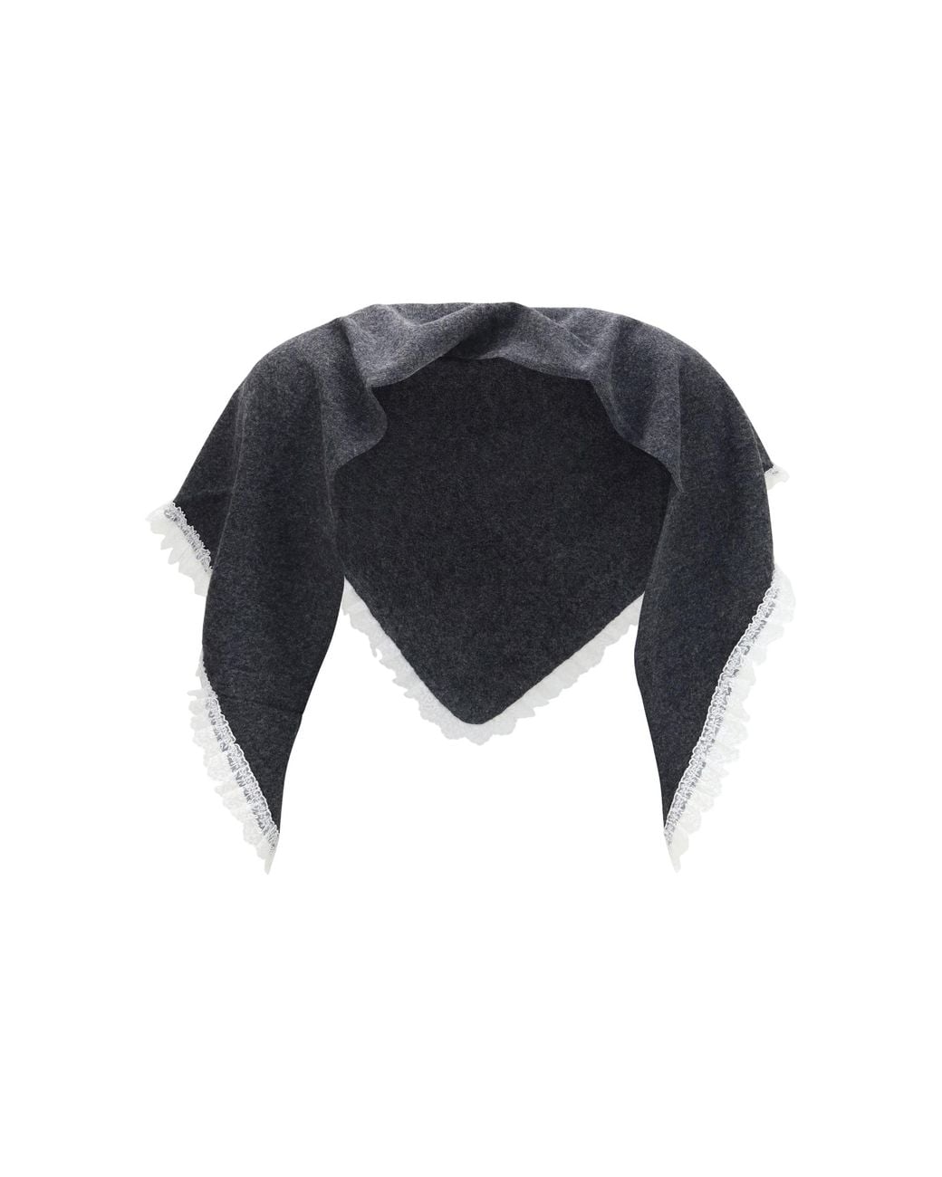Ganni Blue Openwork Wool Cape