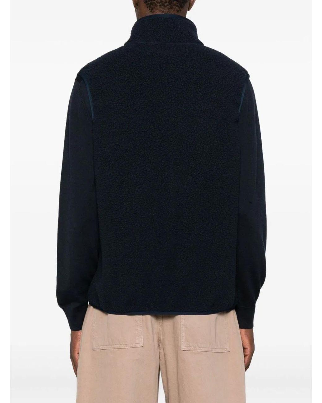 Maison Kitsuné Blue Maison Kitsuné Sleeveless Fleece Zip for men