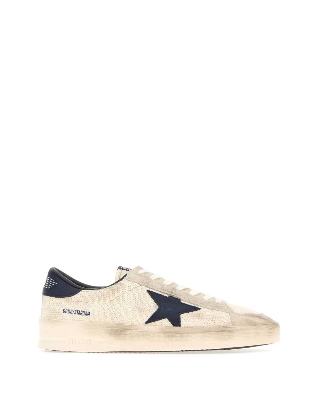 Golden Goose Deluxe Brand White Ivory Suede And Fabric Stardan Sneakers for men