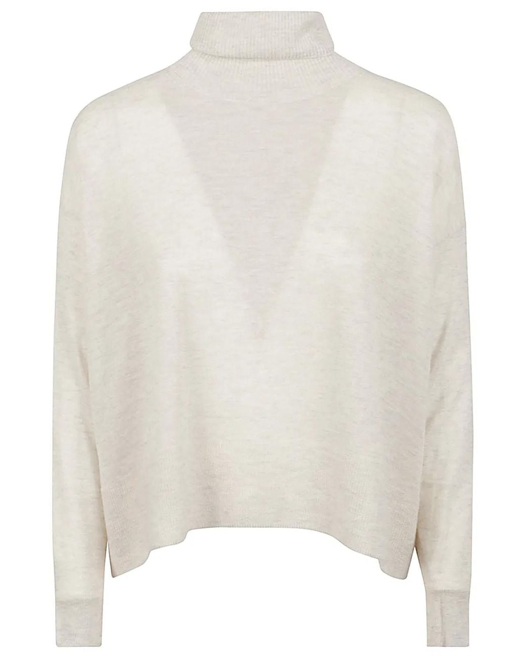 C.t. Plage White Cashmere High-Neck Sweater