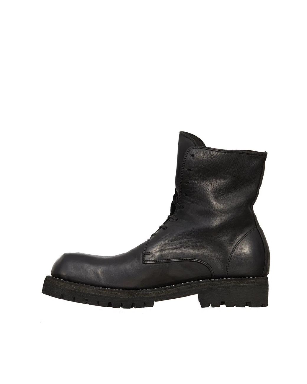 Guidi Black Stivale Allacciato for men