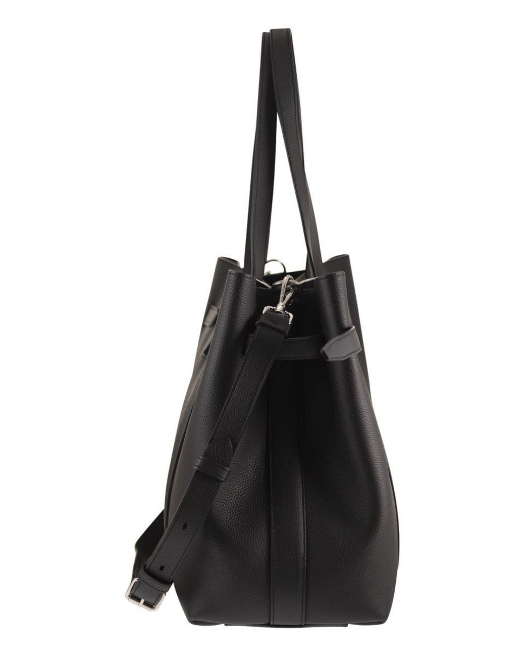 Tod's Black Tumbled Calfskin Leather Tote Bag for men