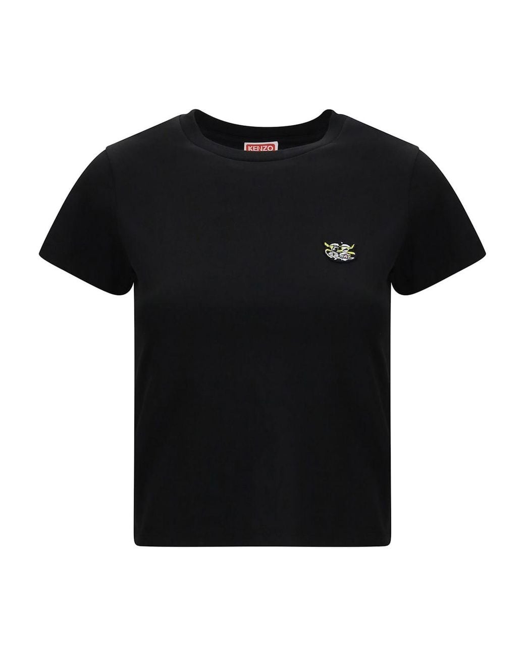 KENZO Black Cotton T-Shirt With The Embroidered “Wild Tiger”