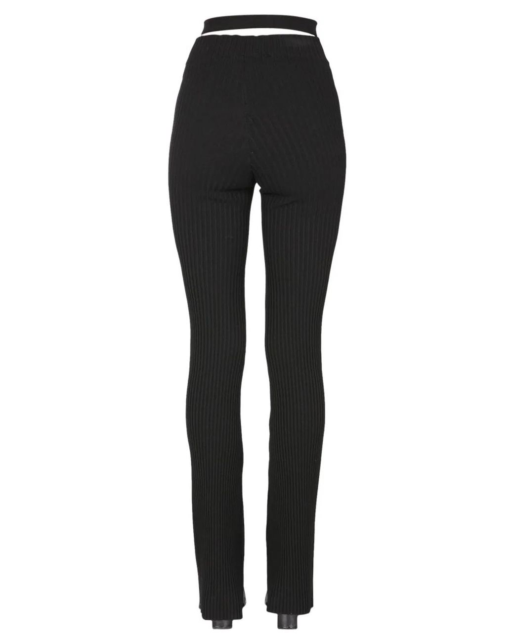 ANDREADAMO Black Andreadamo Ribbed Trousers With Cut Out Belt