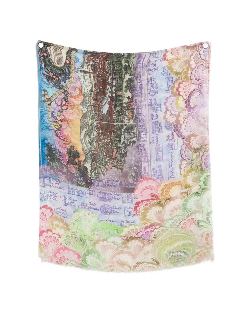Faliero Sarti White Fiorentina Silk Blend Stole