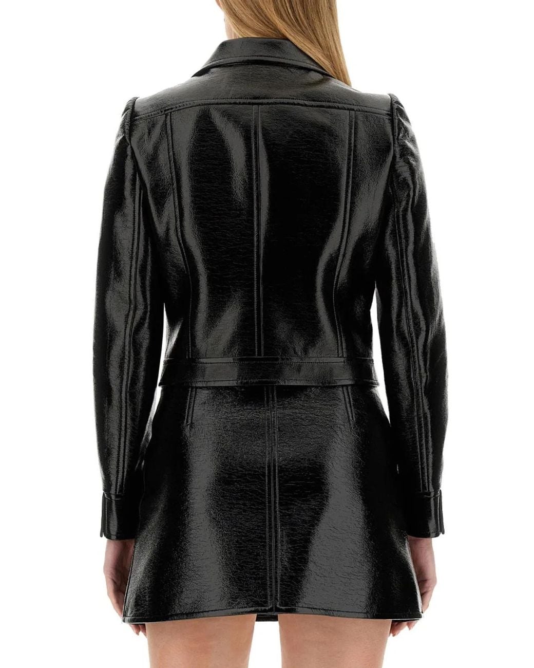 Courreges Black Giacca Crop Con Logo