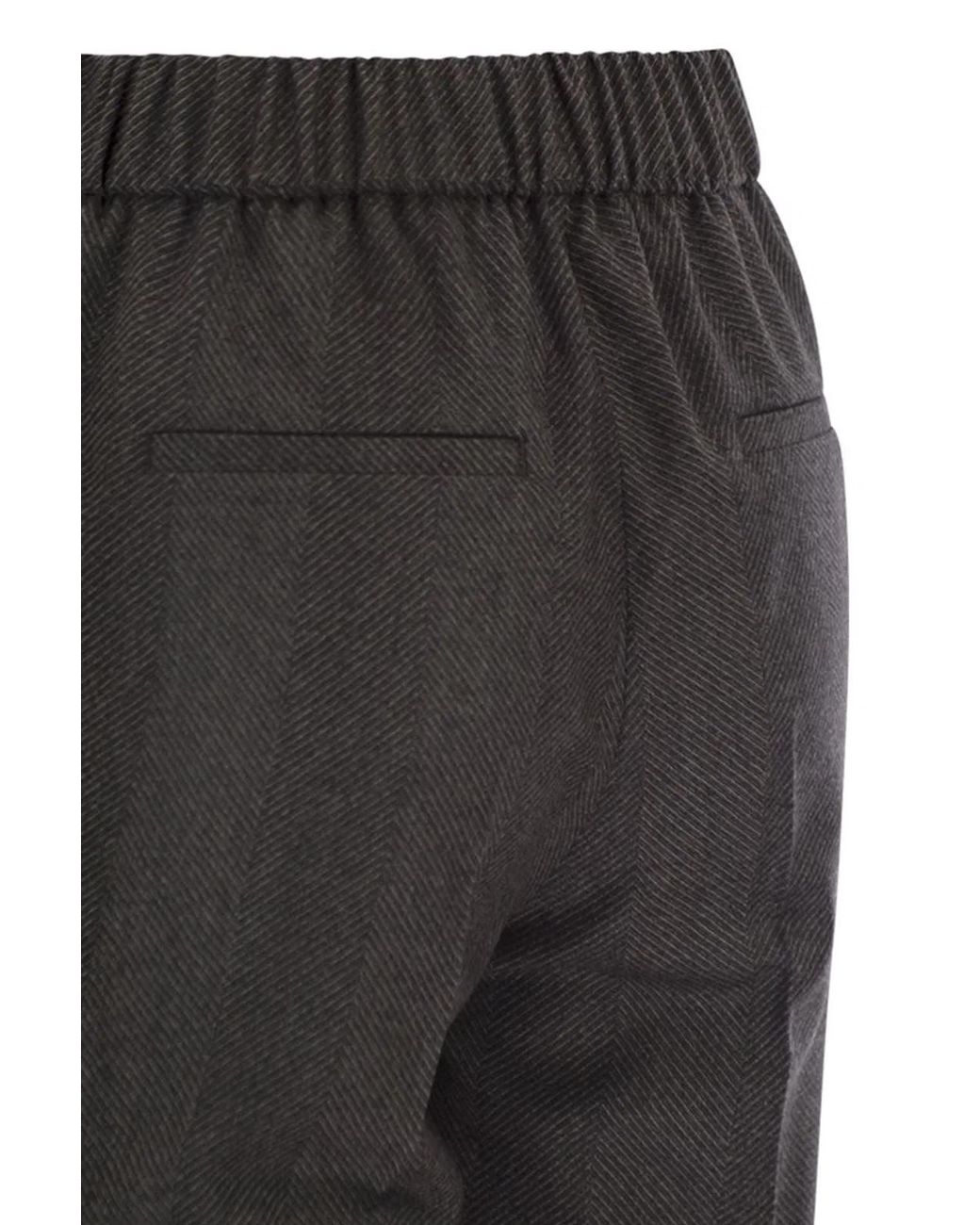 Peserico Gray Stretch Virgin Wool Trousers