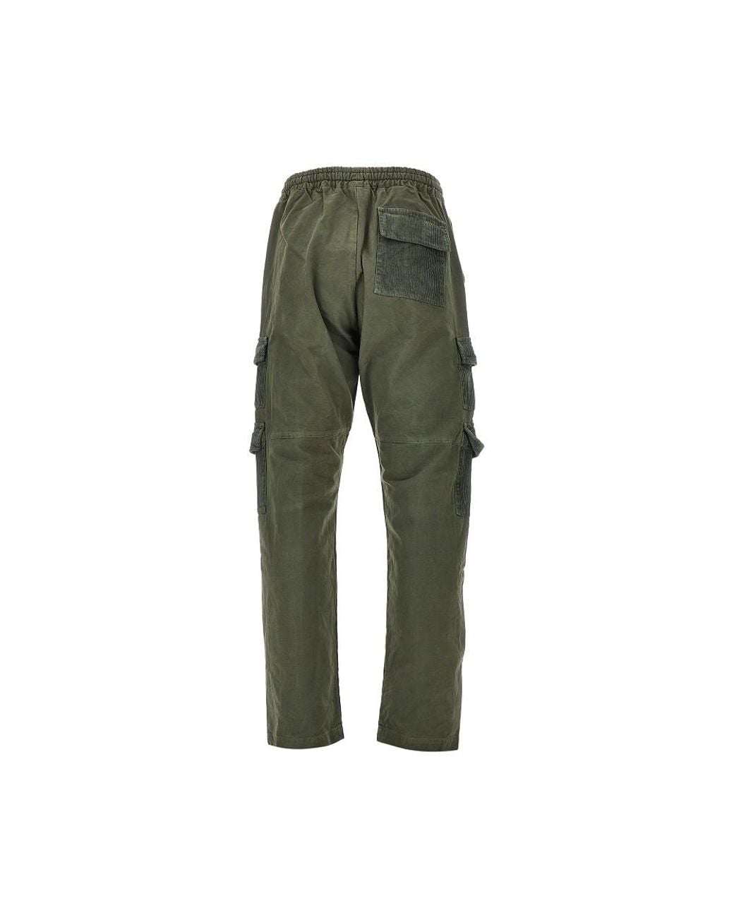 Mauna Kea Green Canvas And Corduroy Cargo Pants for men