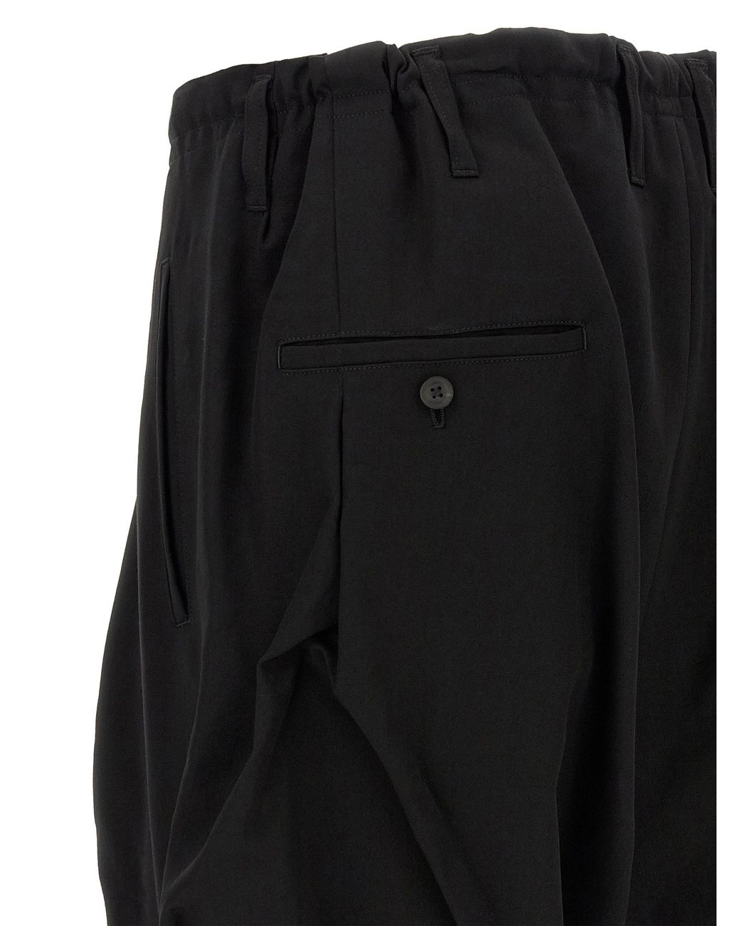 Yohji Yamamoto Black 'Tuck Pants' Pants for men