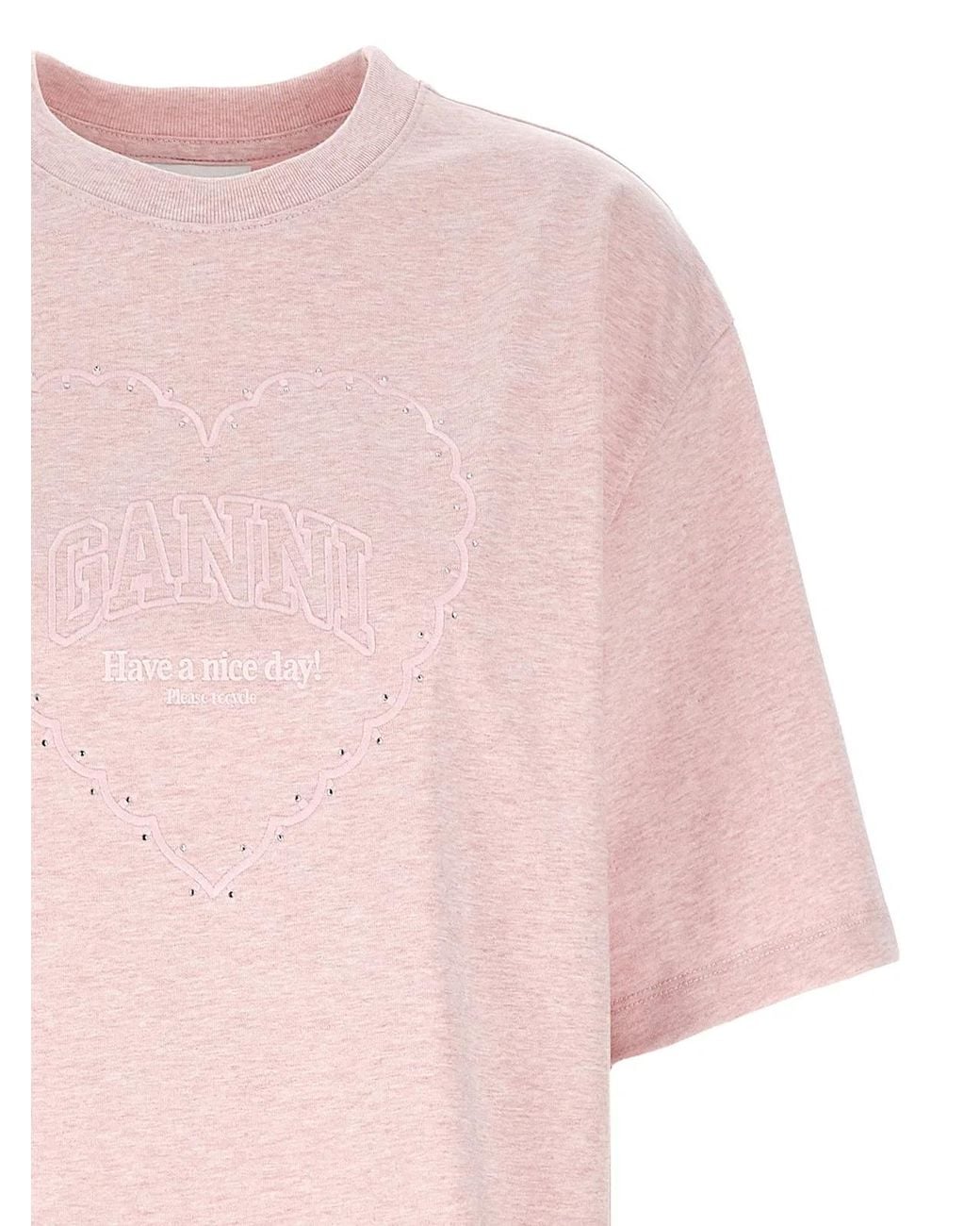 Ganni Pink Heart T-Shirt
