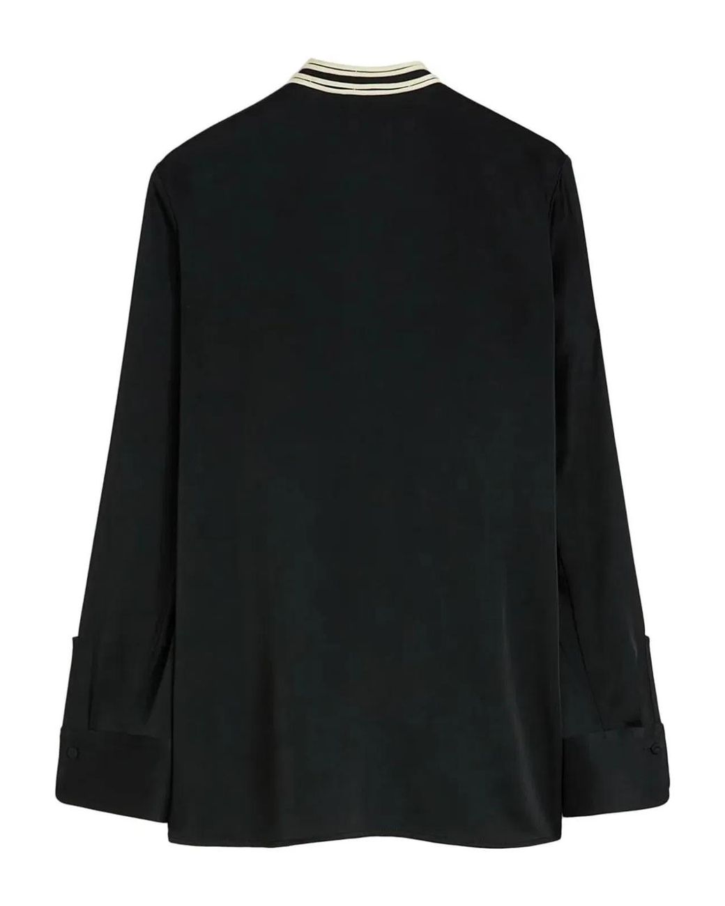 Jil Sander Black Camisa Larga Pechera Contraste Shirt