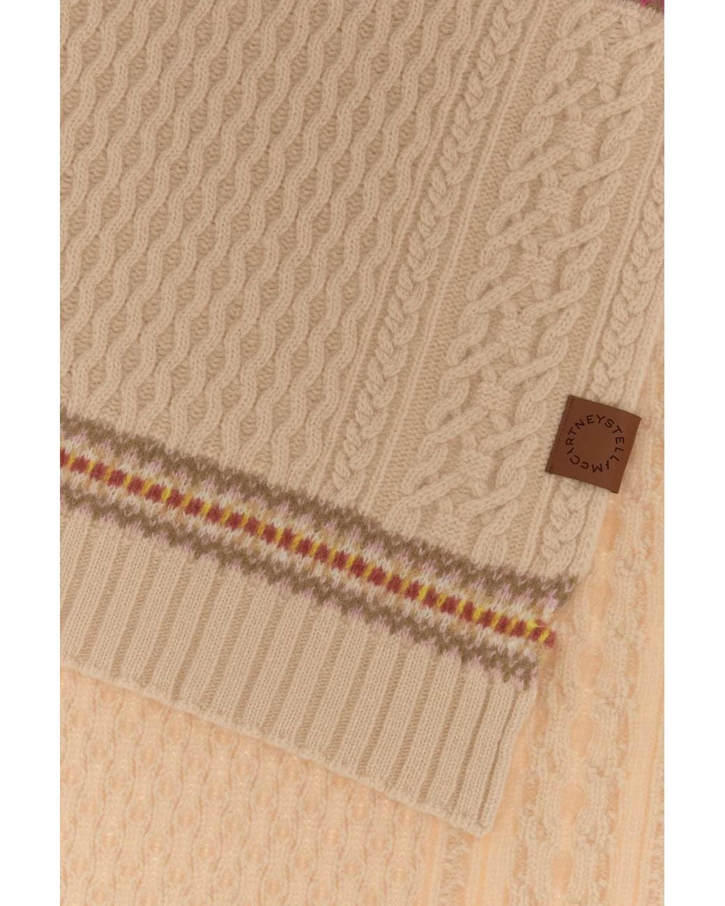 Stella McCartney Natural Lightweight Wool Scarf For