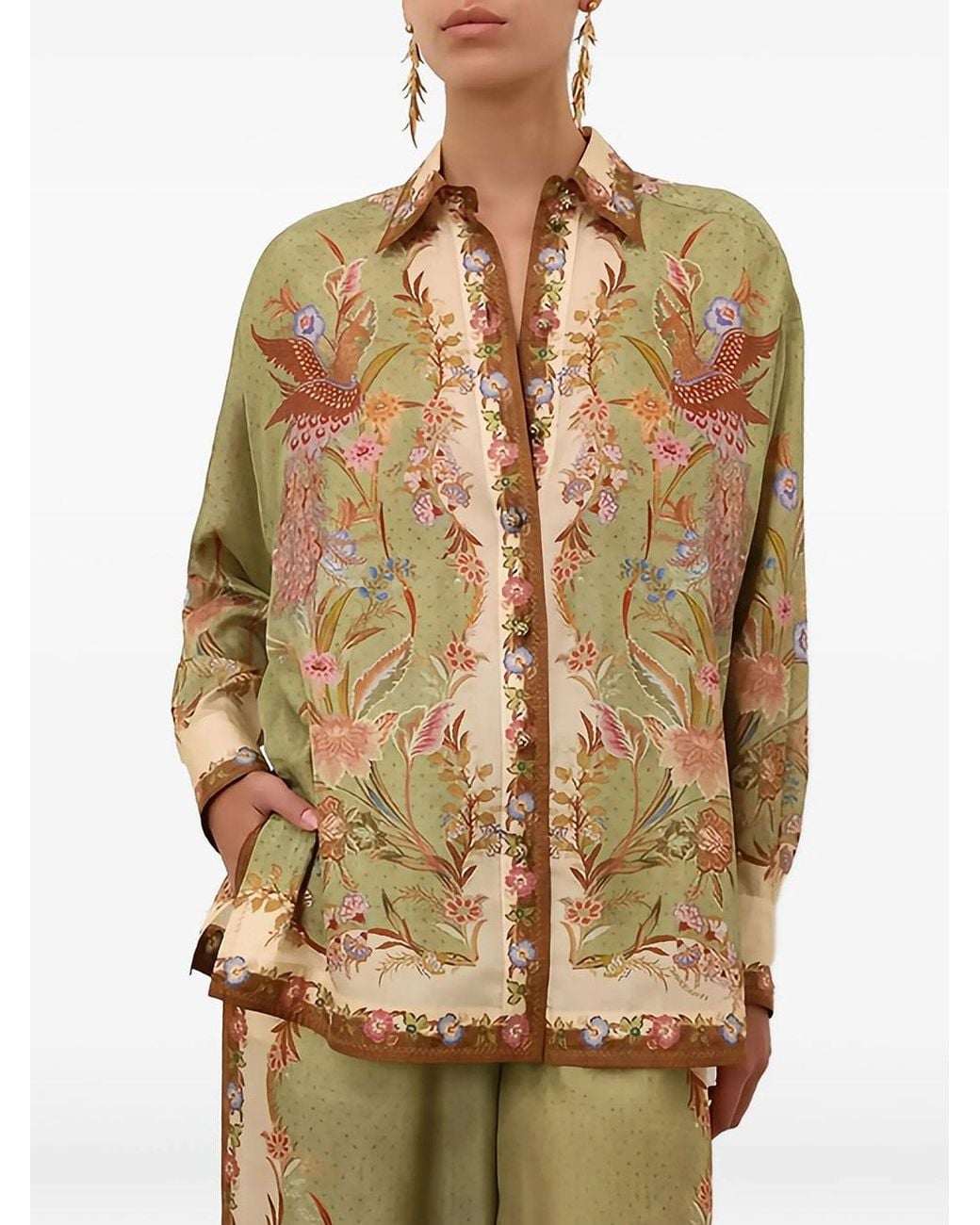 Zimmermann Green Indra Shirt