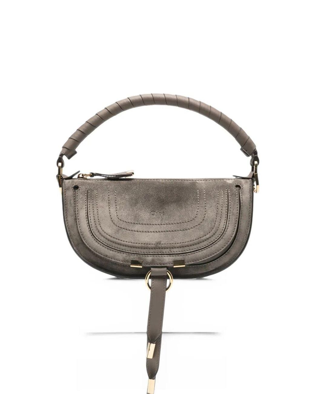 Chloé Gray Suede Mini Marcie Bag