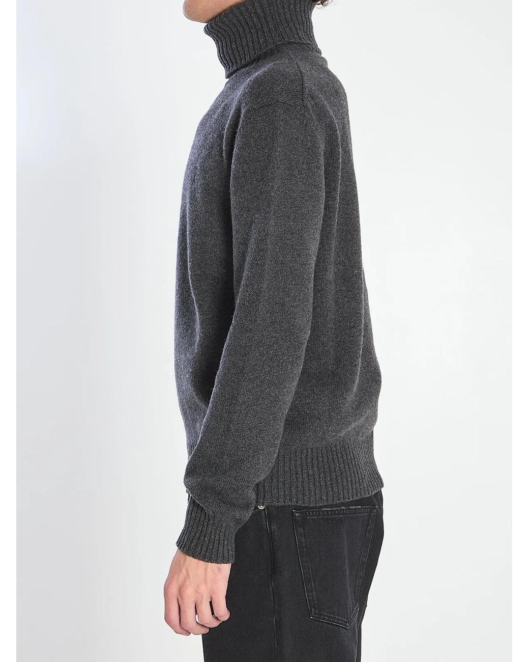 AMI Gray Ami De Coeur Turtleneck Sweater for men