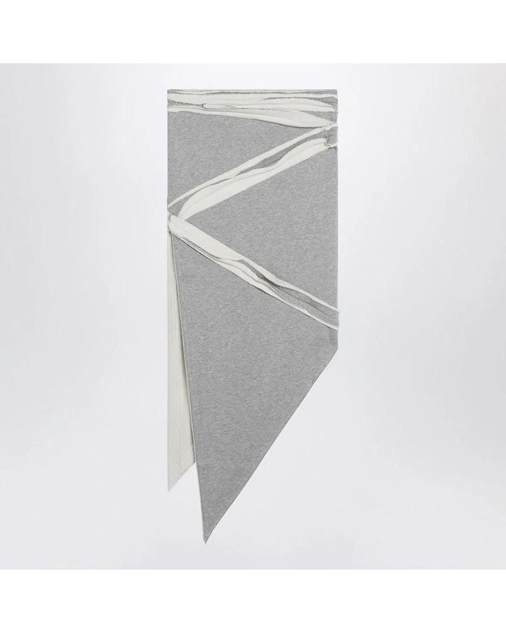 The Attico Gray Asymmetric Ma&Copy Lange Cotton Skirt