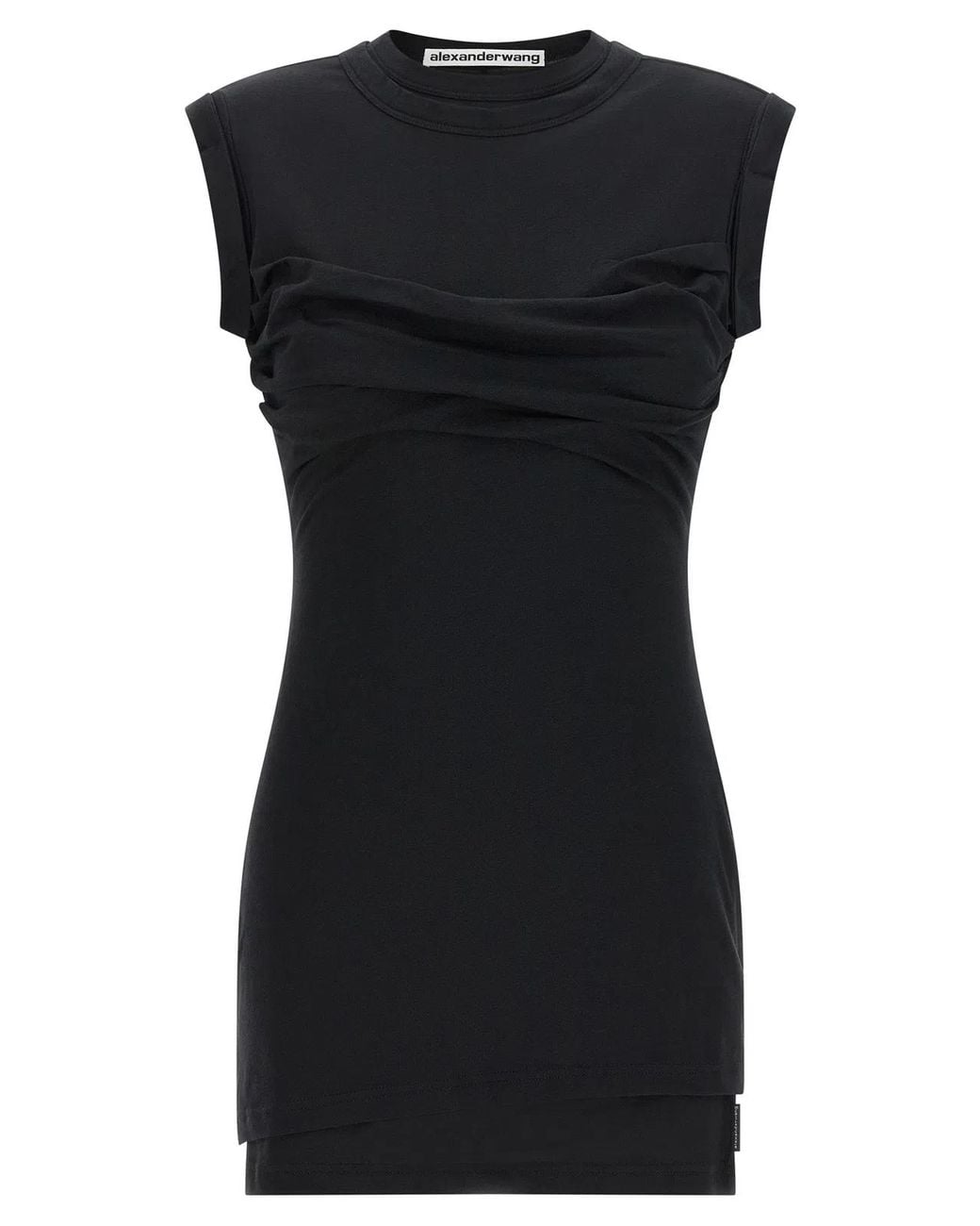 Alexander Wang Black 'Twisted Bust Layered' Dress