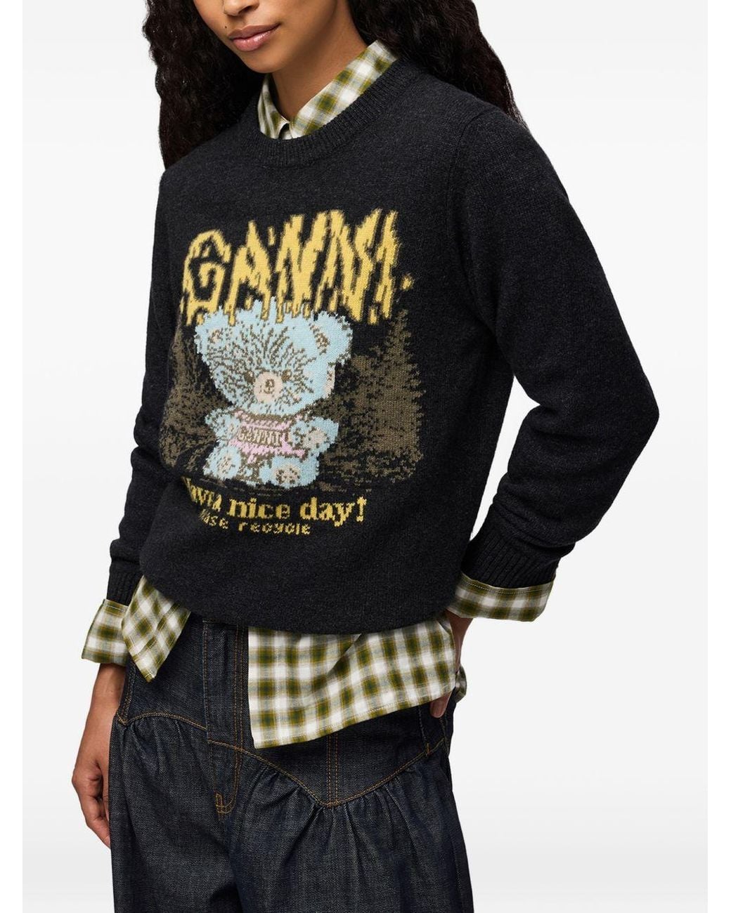Ganni Black Wool Sweater