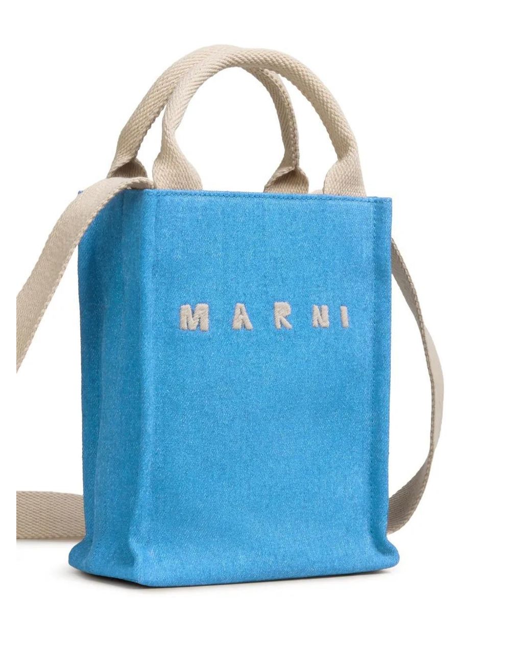 Marni Blue Small Denim Tote Bag