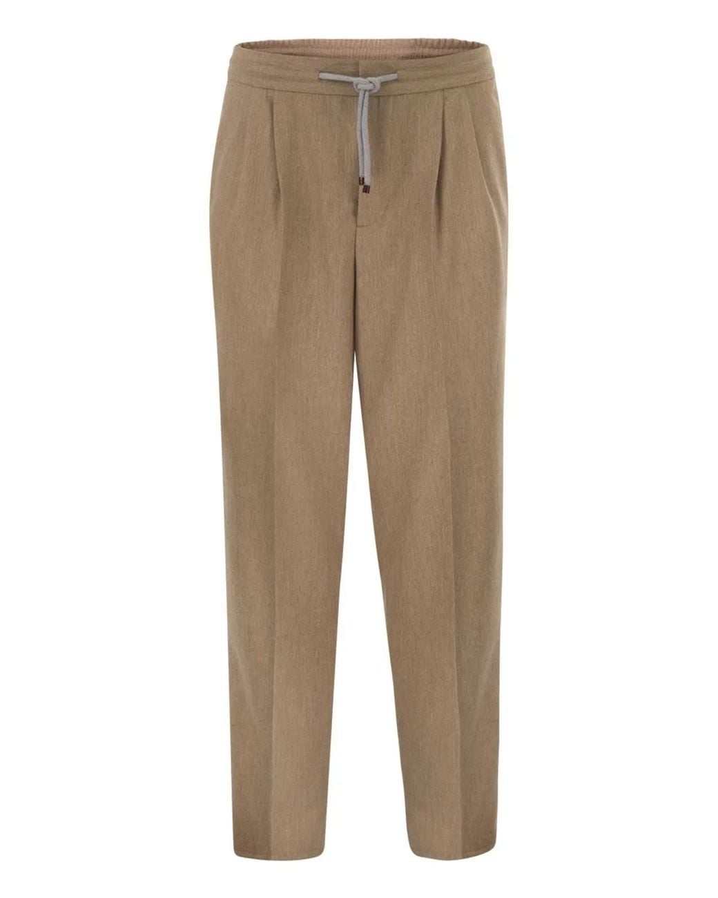 Brunello Cucinelli Natural Tailored Jogger Trousers for men