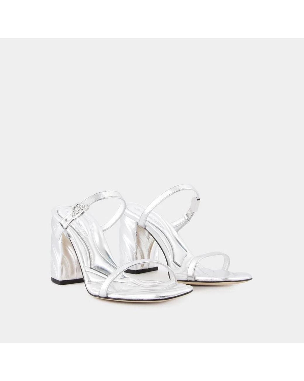 McQueen White Seal Heeled Sandals