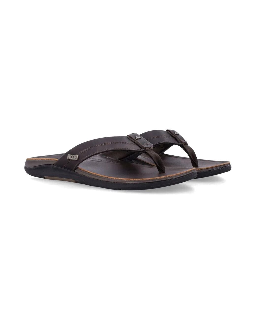 Reef Brown Leather Offshore Thong Sandals for men