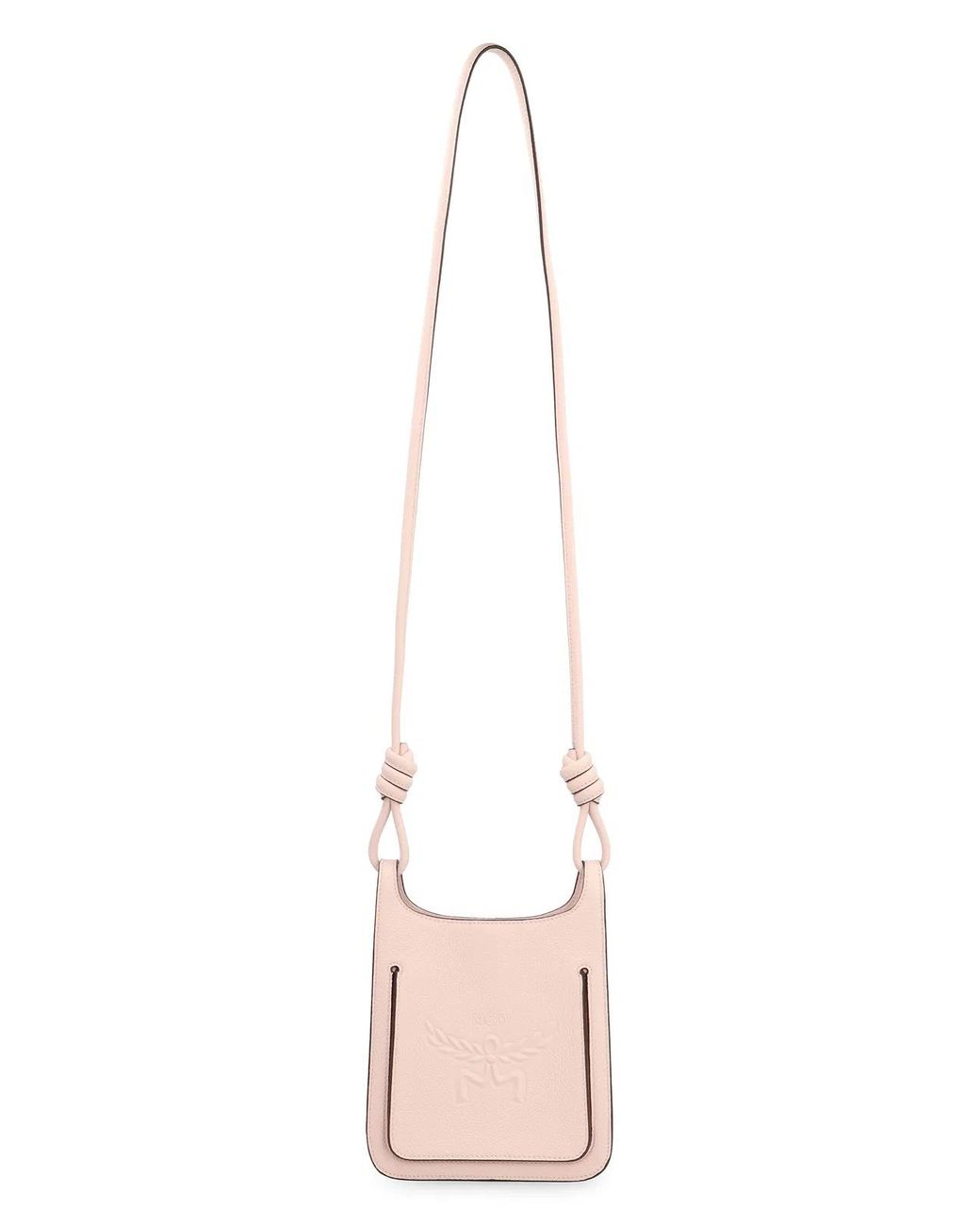 MCM Pink Mini Grainy Leather Hobo Handbag
