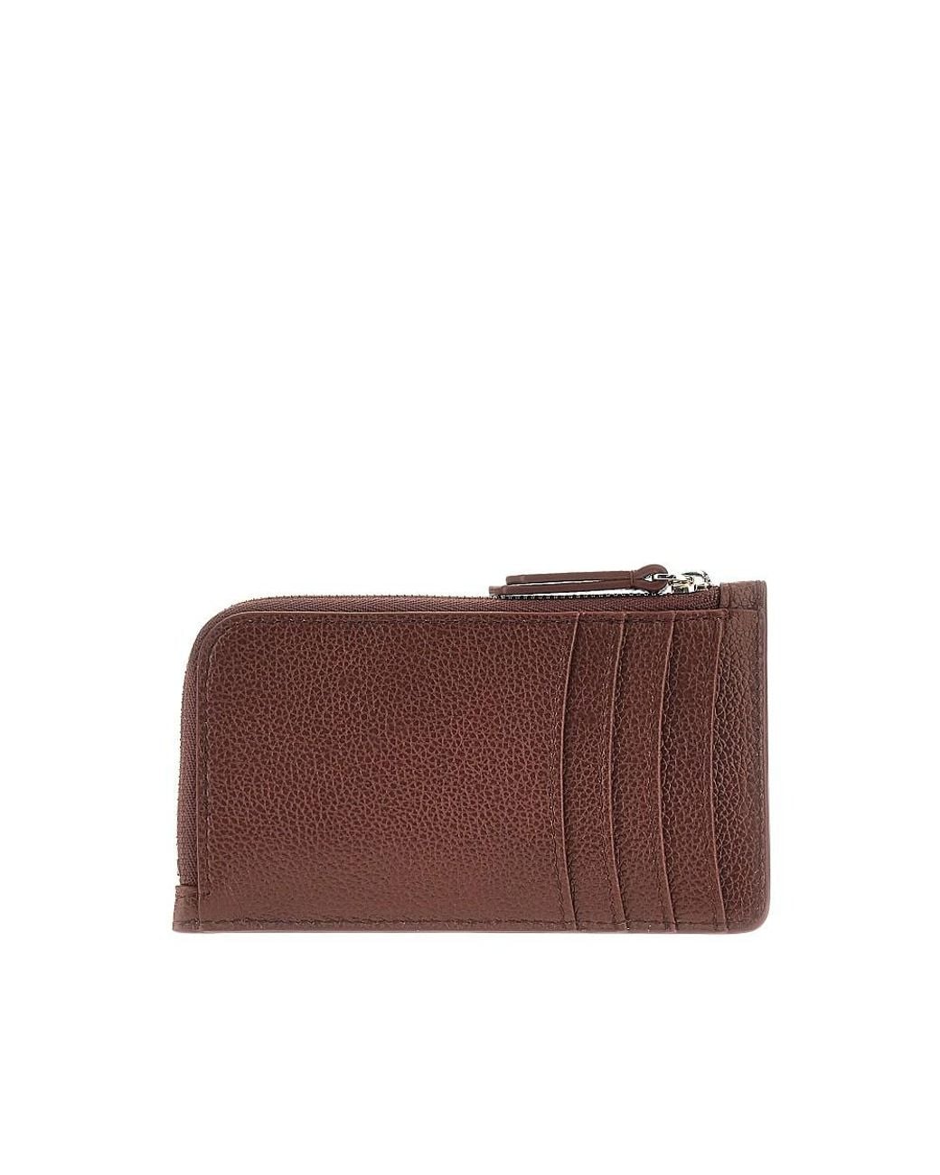 Emporio Armani Brown Leather Cardholder Pouch
