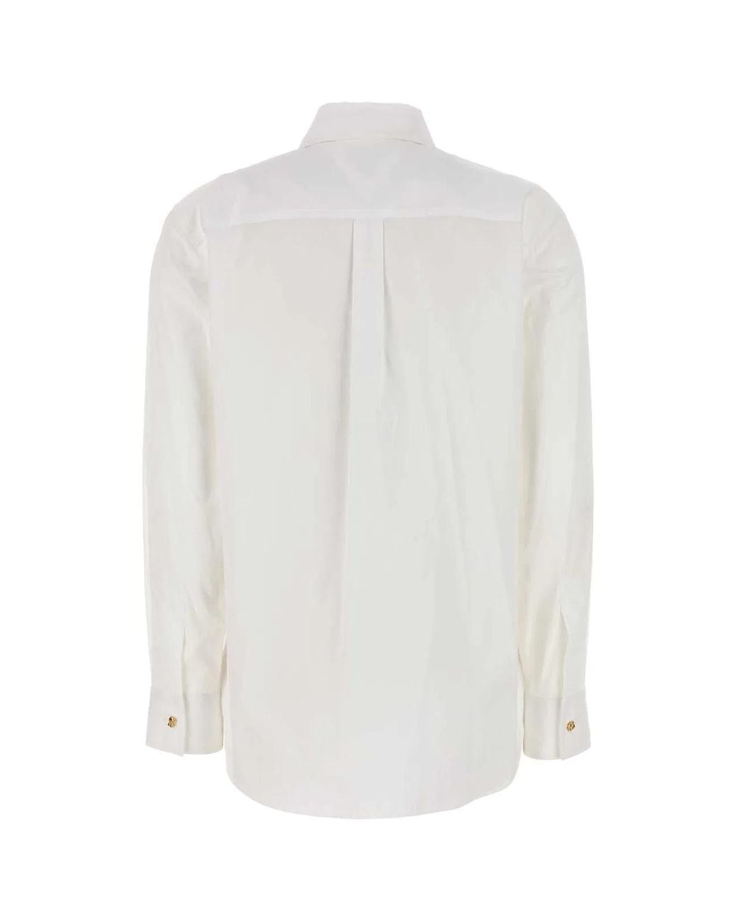 Bottega Veneta White Cotton Poplin Shirt With Metal Knot Buttons
