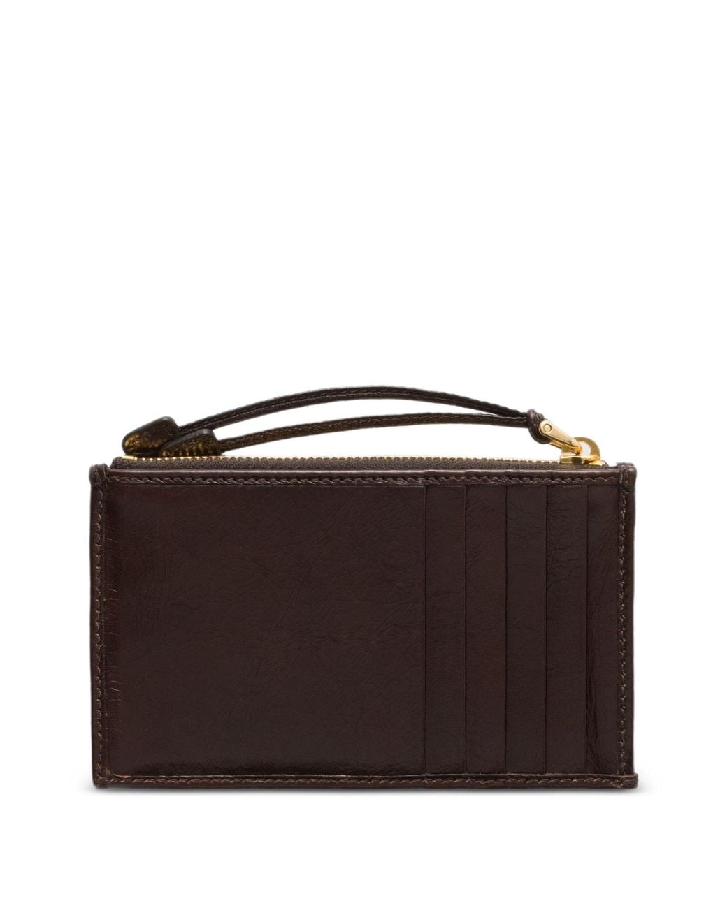 Prada Brown Dark Leather Card Holder
