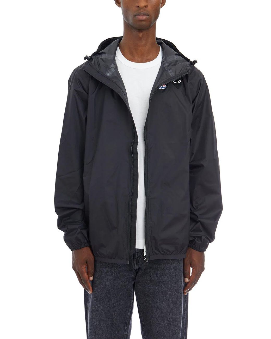 COMME DES GARÇONS PLAY Blue Cdg X K-Way Hooded Jacket for men
