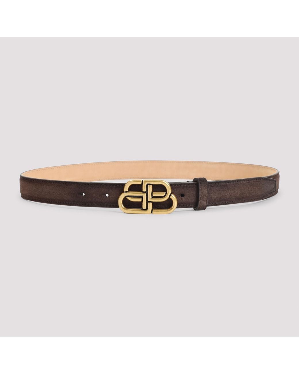 Balenciaga Natural Light Espresso Calf Leather Bb 25 Thin Belt