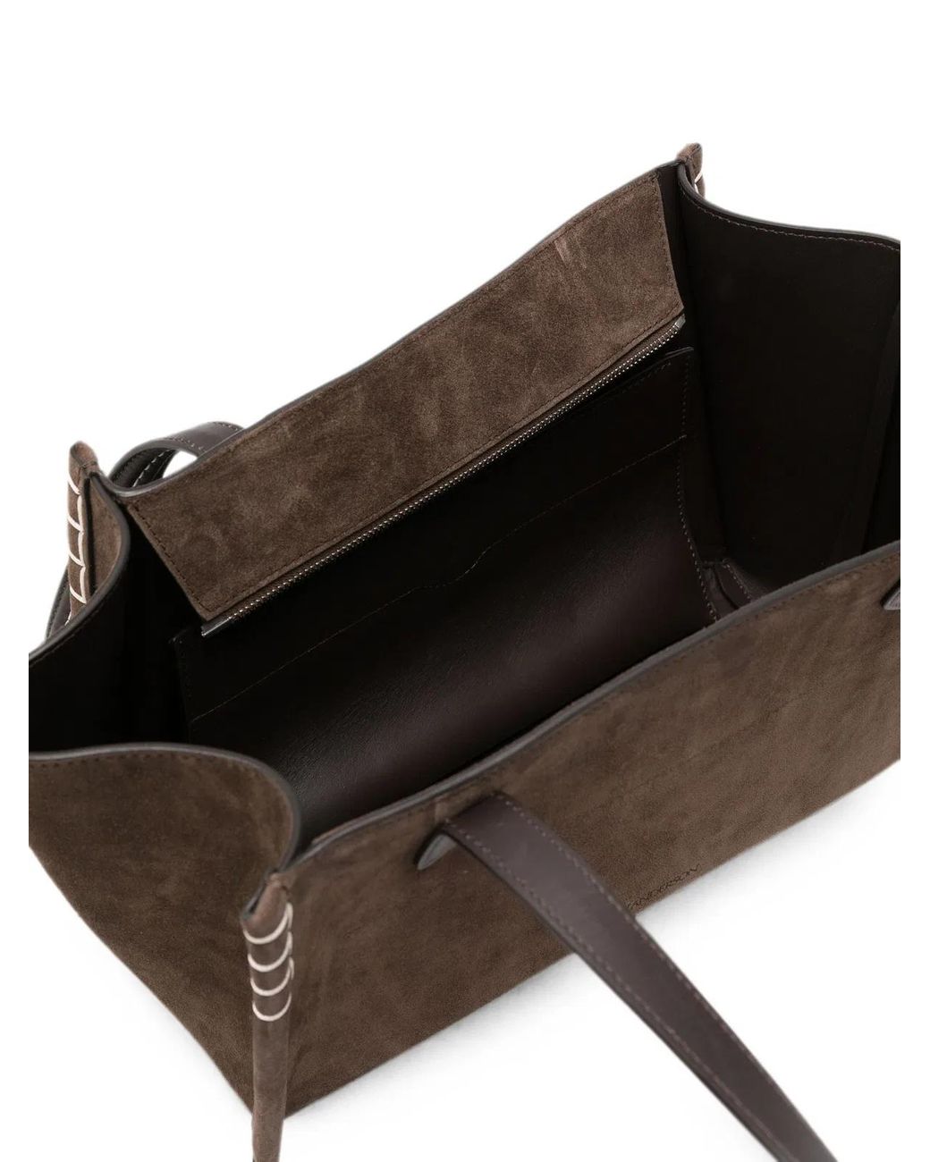 J.W. Anderson Brown Contrast-Stitch Suede Tote Bag
