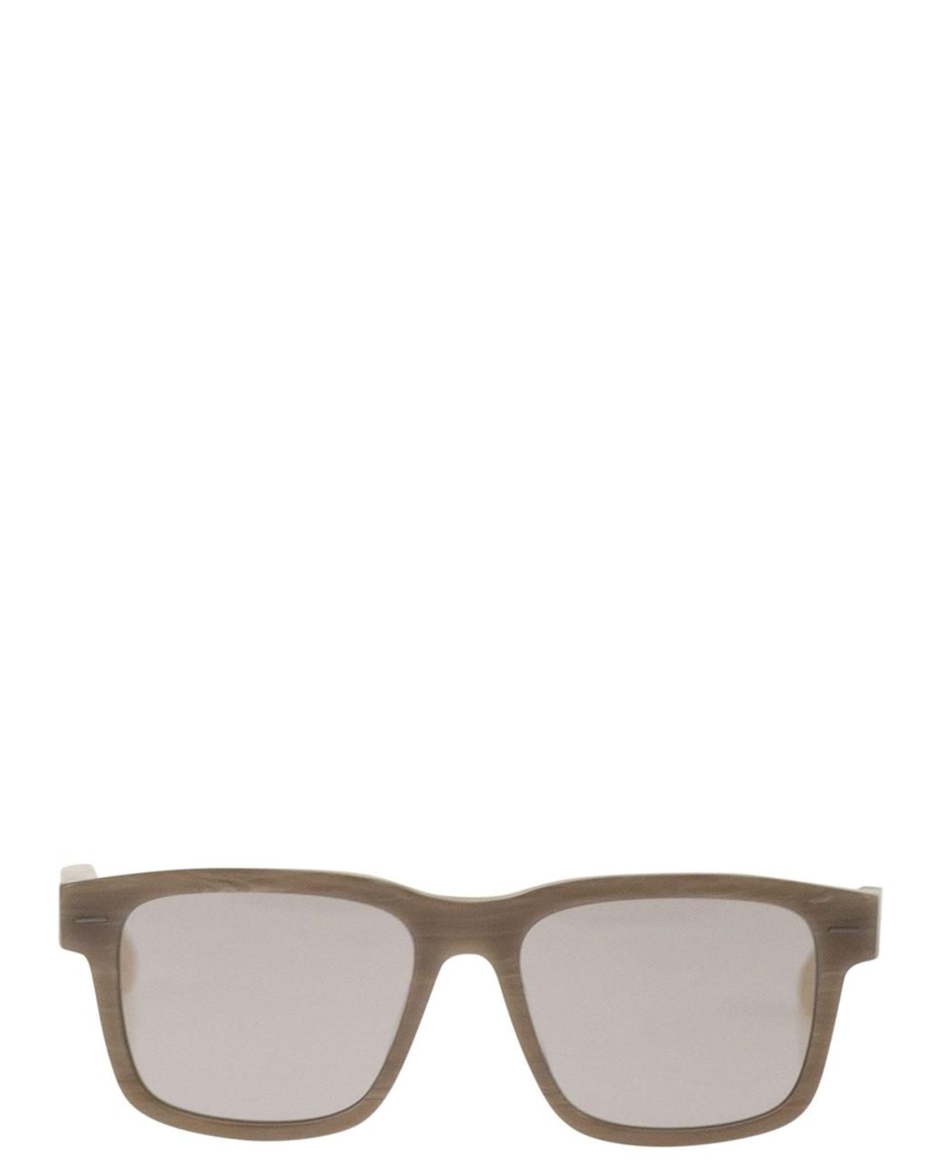 Brunello Cucinelli Gray Rectangular Acetate Sunglasses With Tinted Lenses