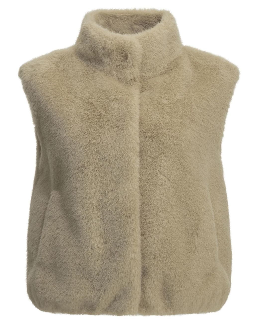 Herno Natural Sleeveless Faux Fur Jacket