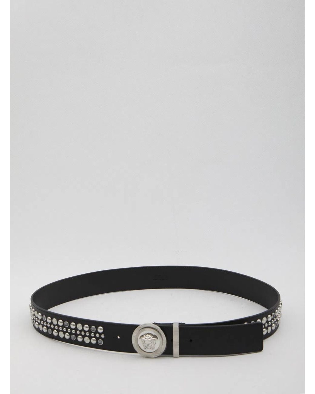 Versace Gray Medusa Belt With Studs for men