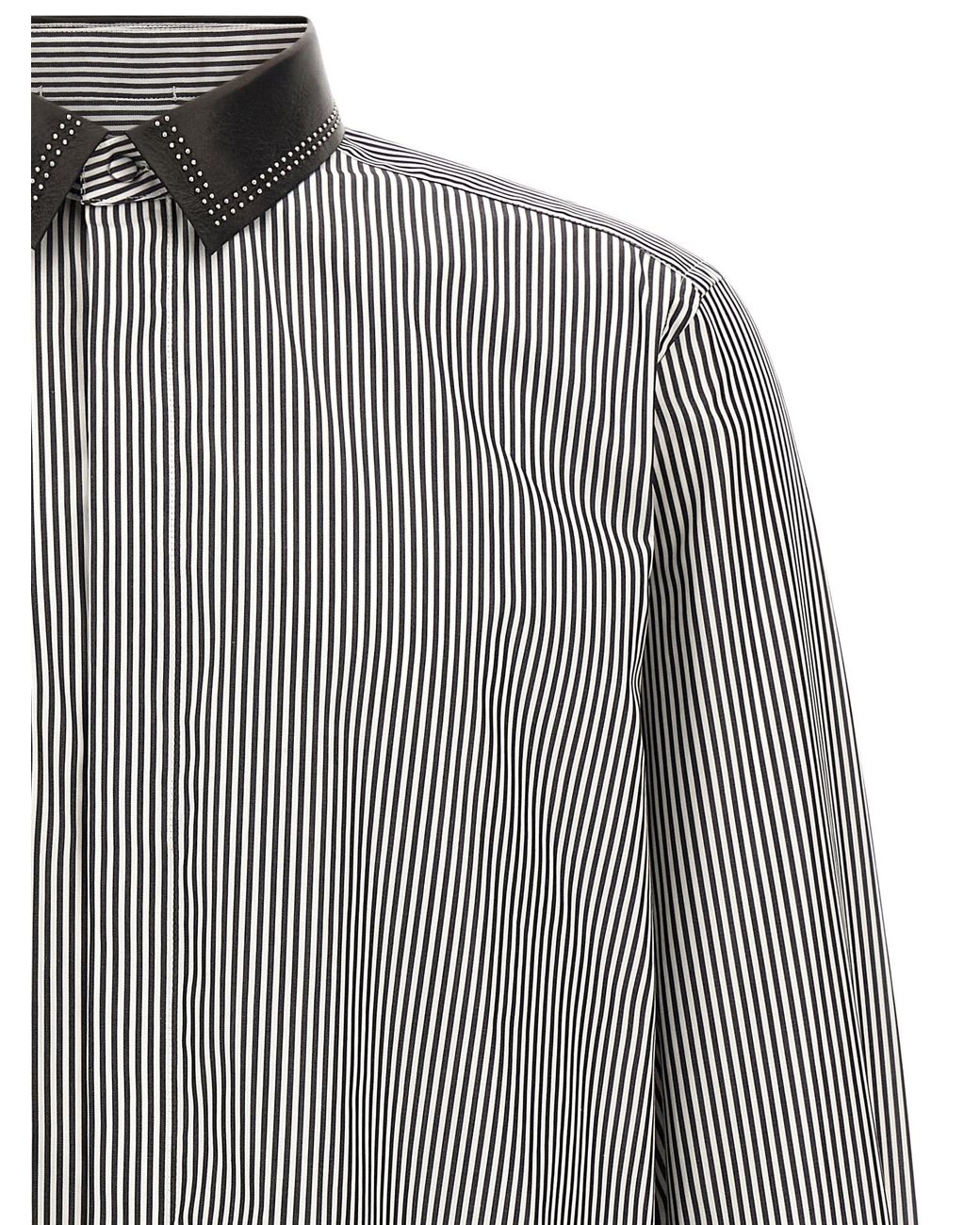 Tom Ford Gray Striped Shirt With Detachable Collar for men