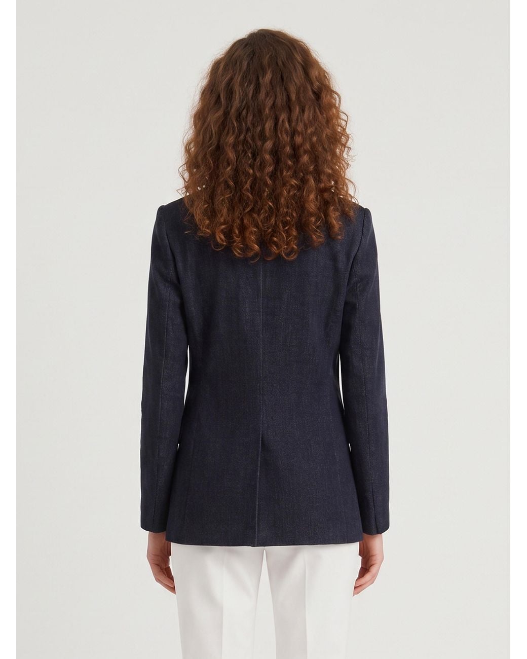 SUTTON NEW YORK Blue Velvet Double-Breasted Jacket