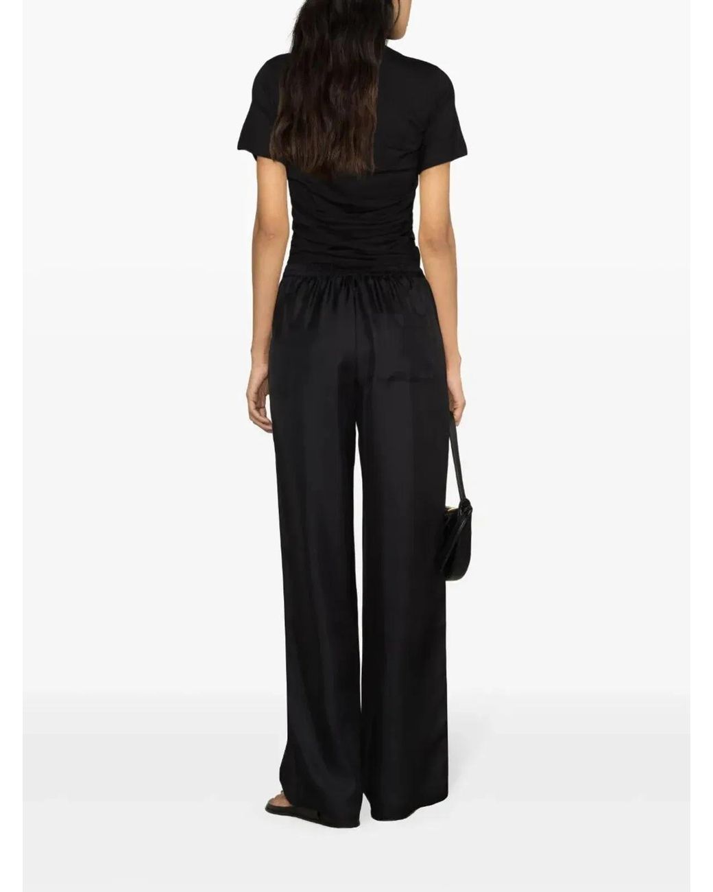 Loulou de Saison Black "Alera" Wide Leg Trousers