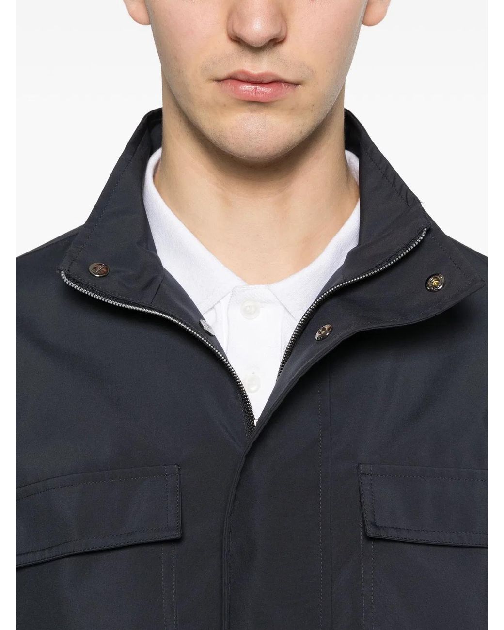 Herno Blue Essential Pocket Jacket for men