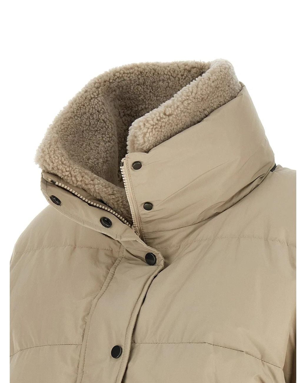 Brunello Cucinelli Natural Cropped Down Jacket