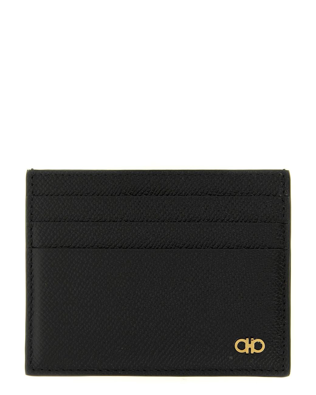 Ferragamo Black 'Gancini' Card Holder for men